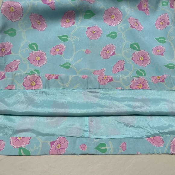 Classic Lilly Pulitzer Silk Maxi Dress Blue with Pink Morning Glories Size 6 - Picture 14 of 16